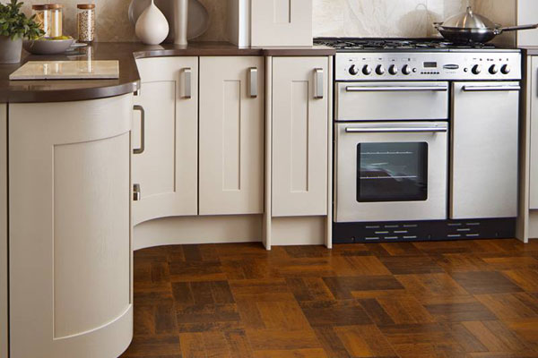 kitchens with wooden floors